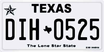 TX license plate DIH0525