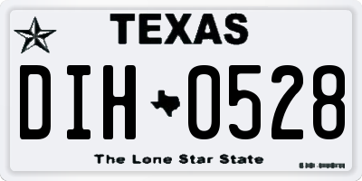 TX license plate DIH0528