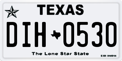 TX license plate DIH0530