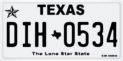 TX license plate DIH0534