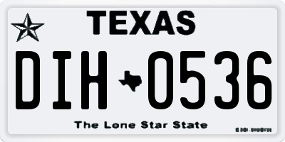 TX license plate DIH0536