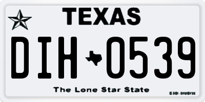 TX license plate DIH0539