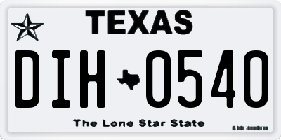 TX license plate DIH0540