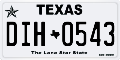 TX license plate DIH0543