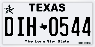 TX license plate DIH0544