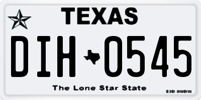 TX license plate DIH0545