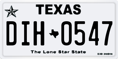 TX license plate DIH0547