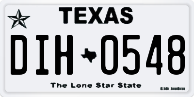 TX license plate DIH0548