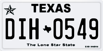 TX license plate DIH0549