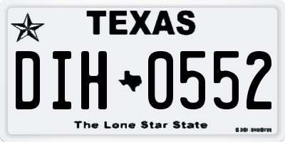 TX license plate DIH0552