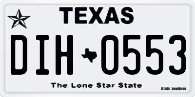 TX license plate DIH0553