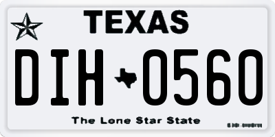 TX license plate DIH0560