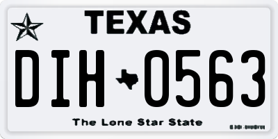 TX license plate DIH0563