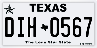 TX license plate DIH0567