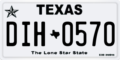 TX license plate DIH0570