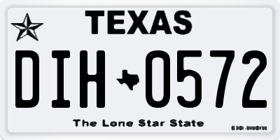 TX license plate DIH0572