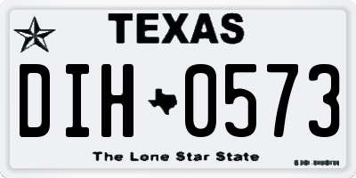TX license plate DIH0573