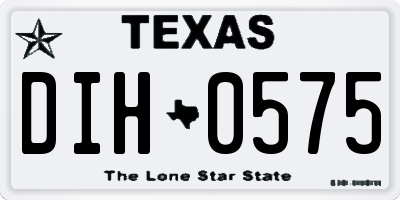TX license plate DIH0575