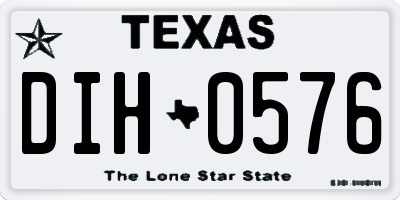 TX license plate DIH0576