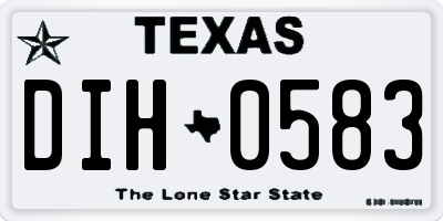 TX license plate DIH0583