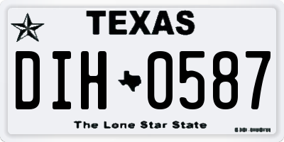 TX license plate DIH0587