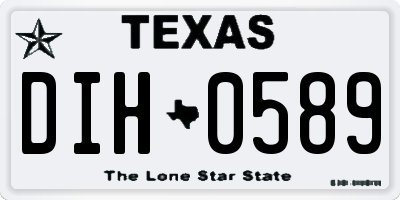 TX license plate DIH0589