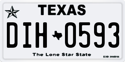 TX license plate DIH0593