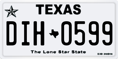 TX license plate DIH0599
