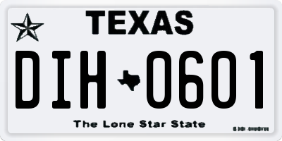 TX license plate DIH0601