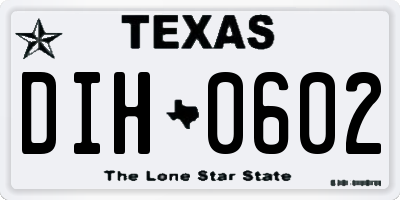 TX license plate DIH0602