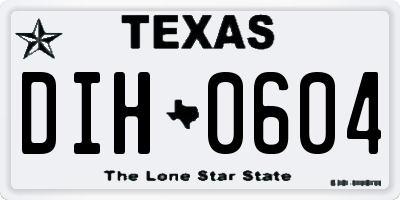TX license plate DIH0604