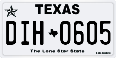 TX license plate DIH0605