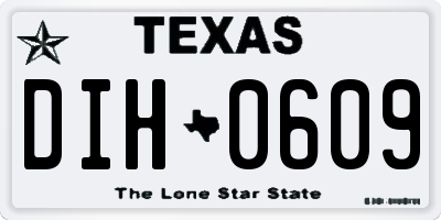TX license plate DIH0609