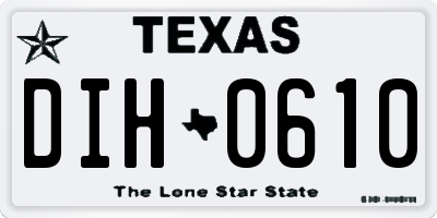 TX license plate DIH0610