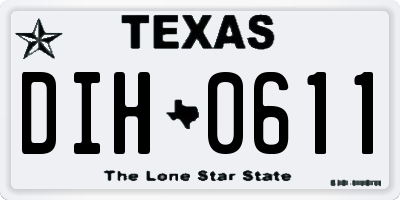 TX license plate DIH0611
