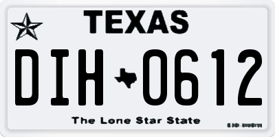 TX license plate DIH0612