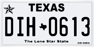 TX license plate DIH0613