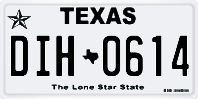 TX license plate DIH0614