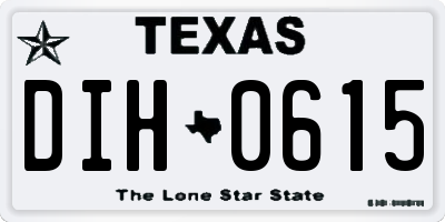 TX license plate DIH0615