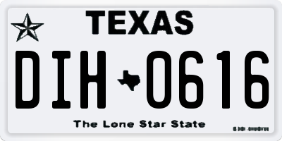 TX license plate DIH0616