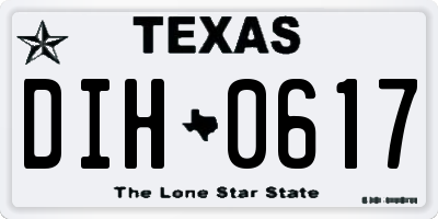 TX license plate DIH0617