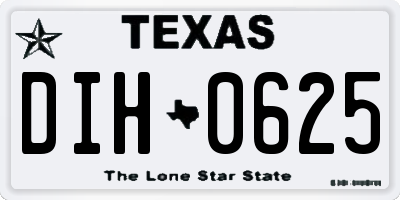 TX license plate DIH0625