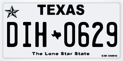 TX license plate DIH0629
