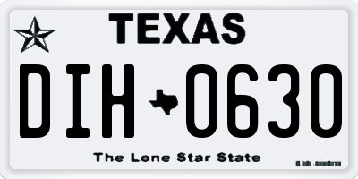 TX license plate DIH0630