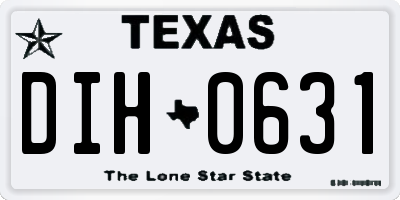 TX license plate DIH0631