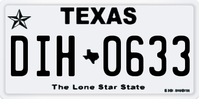 TX license plate DIH0633
