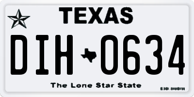 TX license plate DIH0634