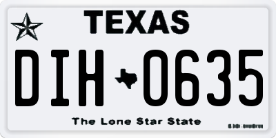 TX license plate DIH0635