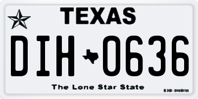 TX license plate DIH0636