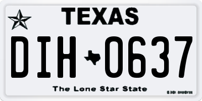 TX license plate DIH0637